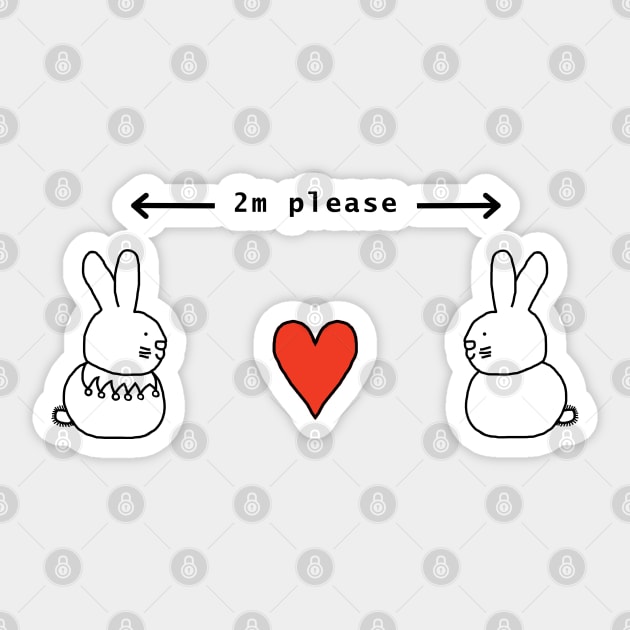 Bunny Rabbit Says Easter Social Distancing 2m Please Sticker by ellenhenryart